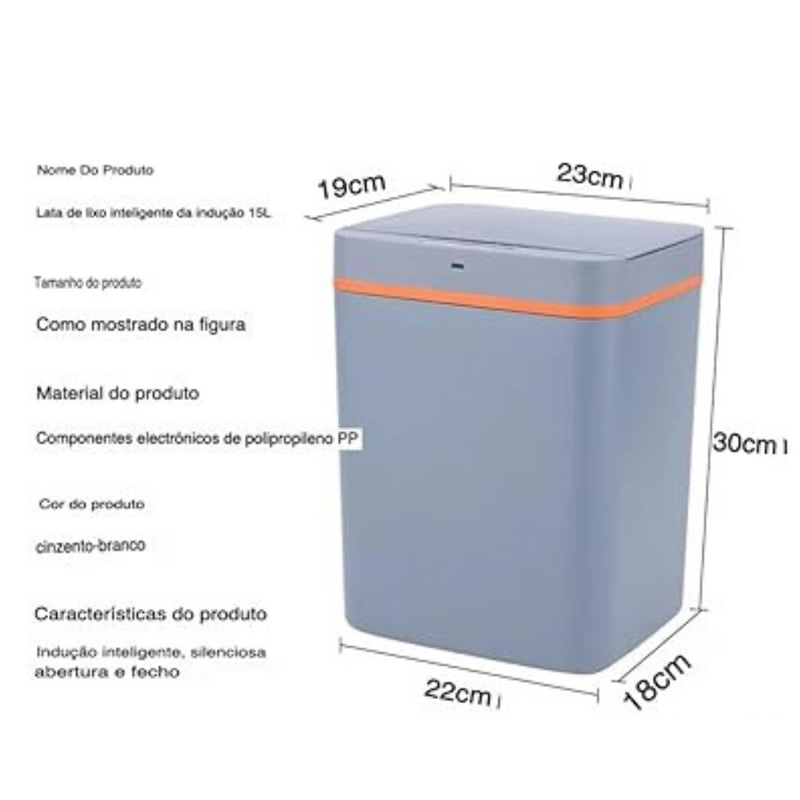 Lixeira Eletrônica inteligente Sensor 15L
