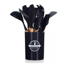 Kit 12 peças de Utensílios Para Cozinha em Silicone e Bambu